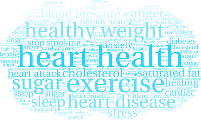 Fototapeta premium Heart Health Word Cloud on a white background. 