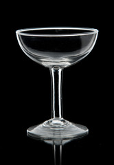 Empty wine glass isolated on a black background