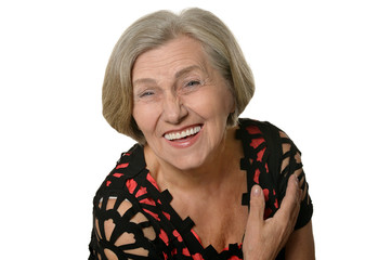 Portrait of a beautiful happy elderly woman