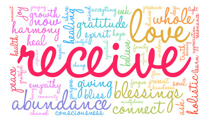 Receive Word Cloud on a white background. 