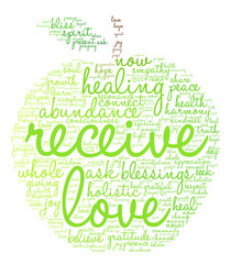 Receive Word Cloud on a white background. 