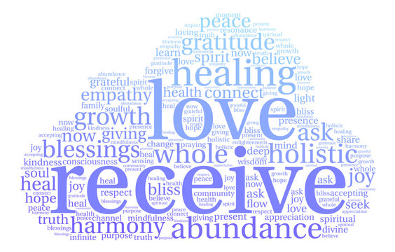 Receive Word Cloud on a white background. 