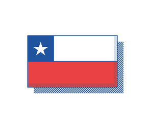 Chile vector flag. Trendy editable design