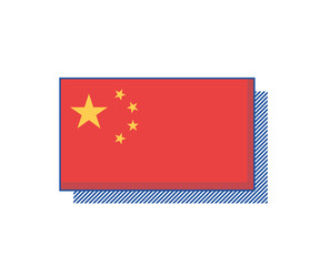 China flag vector. Trendy editable design