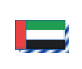 United Arab Emirates vector flag. Trendy editable design