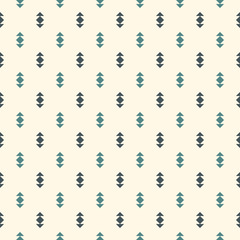Minimalist abstract background. Simple modern print with arrows. Blue colors seamless pattern with geometric figures.