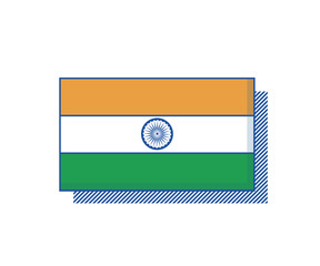 India flag vector. Trendy design