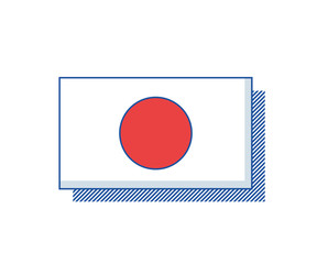 Japan flag vector. Trendy design