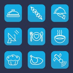 Set of 9 outline dish icons