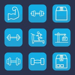 Set of 9 outline weight icons