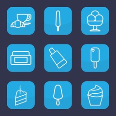 Set of 9 outline cream icons
