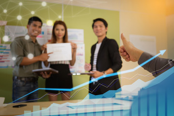 business team professionals present their work to the boss or customer.