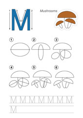 Drawing tutorial for letter.
