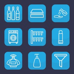 Set of 9 outline liquid icons