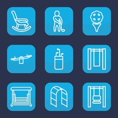 Set of 9 outline swing icons