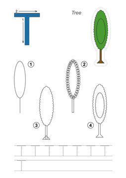 Drawing tutorial for letter.