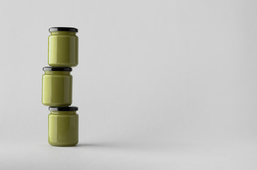 Pumpkin / Hemp Seed Butter Jar Mock-Up - Three Jars