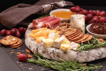 A plate of cheese
