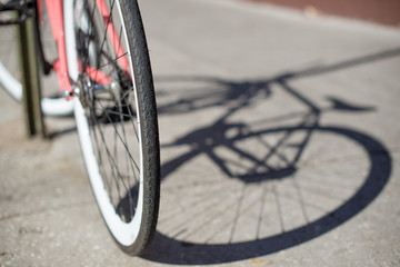 Fototapeta na wymiar bicycle shadow