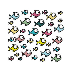 colorful pattern fish aquatic animal vector illustration