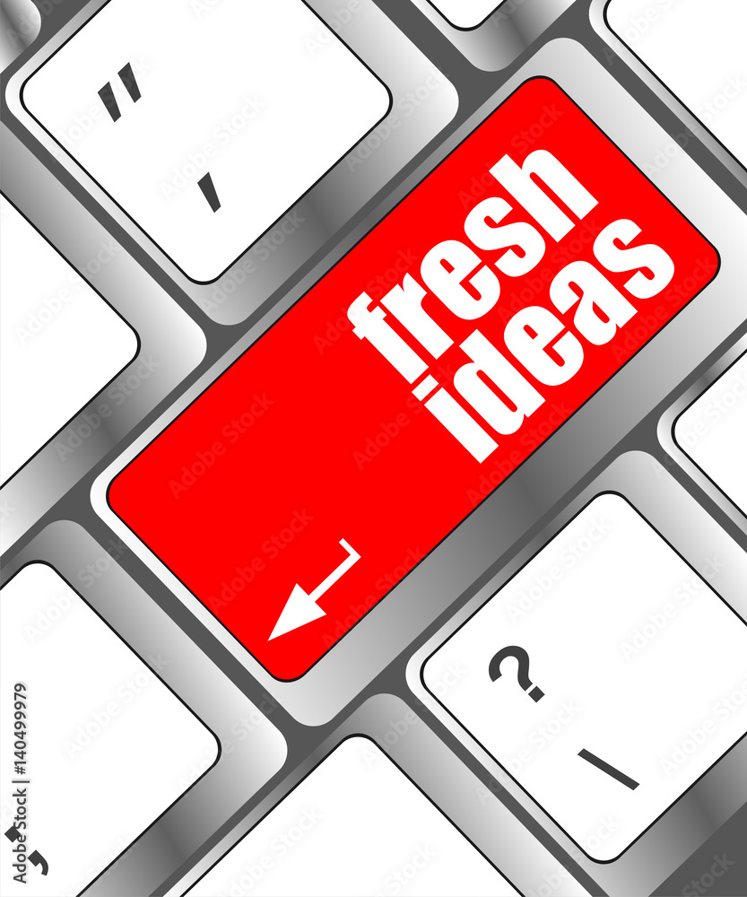 Poster fresh ideas button on computer keyboard key