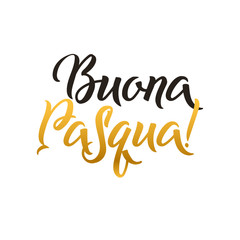Happy Easter hand lettering modern calligraphy style. Vector Illustration