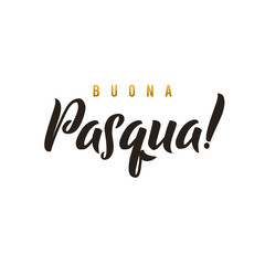 Happy Easter hand lettering modern calligraphy style. Vector Illustration