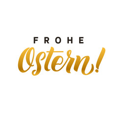 Happy Easter hand lettering modern calligraphy style. Vector Illustration