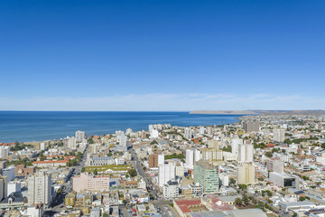 Naklejka premium Aerial View of Comodoro Rivadavia City, Argentina