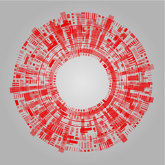 Abstraction digital red circles vector background, vector.