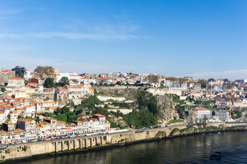 Fototapeta na wymiar PORTO, PORTUGAL - November 17, 2016. Street view of old town Porto, Portugal, Europe, is the second largest city in Portugal, has a population of 1.4 million.
