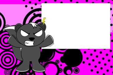 angry skunk emotion cartoon background in vector format