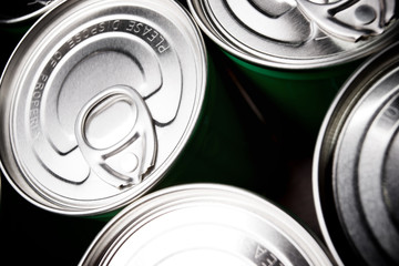 Cans close up