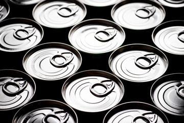 Cans close up