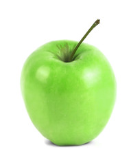Green apple on a white background