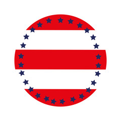 circular emblem flag with stars vector illustration