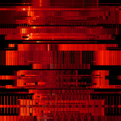Glitch red abstract background with distortion, bug effect, random lines for design concepts, posters, wallpapers, presentations and prints. Vector illustration. - 140503753