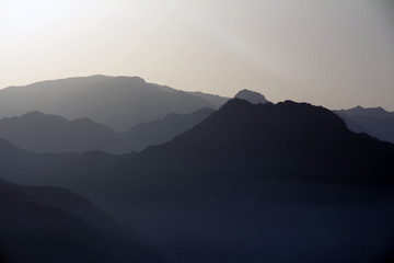 Fototapeta premium Mountainous landscape with gray tones