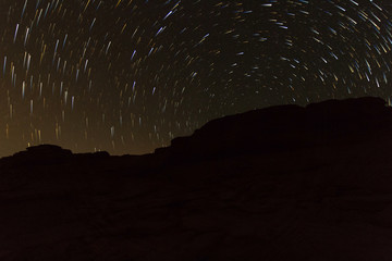 star trails on stone mountain