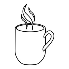 silhouette mug coffee with smoke vector illustration