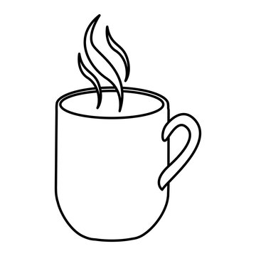 silhouette mug coffee with smoke vector illustration
