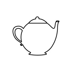 silhouette teapot drink icon flat vector illustration