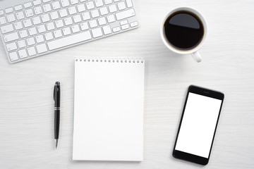 Wood table of business workplace
