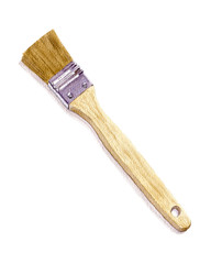 Watercolor hand-drawn illustration of a flat paint brush