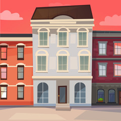 Vector image houses in row
