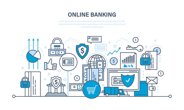 Online banking, guaranteed security payments, transactions, investments, deposits, information technology.