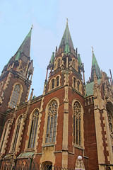 Fototapeta na wymiar Cathedral of Saints Olga and Elizabeth (Saint Joseph Bilczewski, 1903 - 1911). Lviv, Ukraine. Church was built in memory of the popular Empress (Princes) Bavarian Elizabeth (Habsburg), known as Sisi