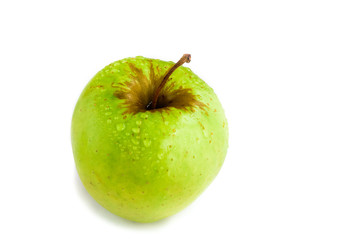 fresh green apple on a white background