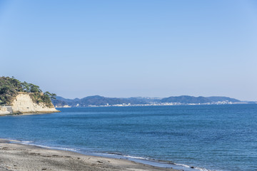 七里ヶ浜からの稲村ケ崎