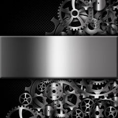 Gear in a metal frame. Template Web Site